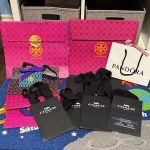 12 set of Coach and Tory Burch Gift Bags